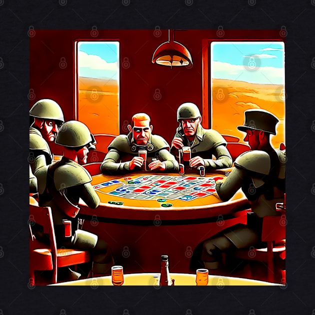 Soldiers playing poker by Arassa Army